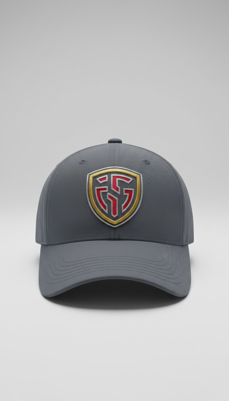 Steely Grey Shield Logo Cap