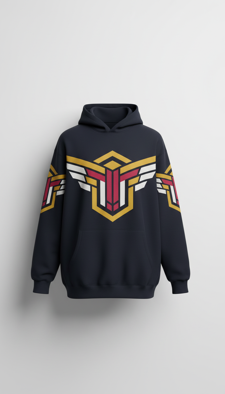Oversized Hoodie in Crimson Fleece